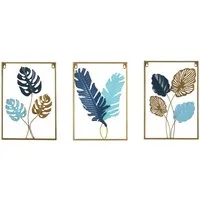 TUWENA Wanddekoobjekt 3er Set Gold Wanddeko Metall Moderne Wandornament Heimdekoration (3 St)