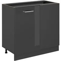 Vicco Eckunterschrank R-Line, Anthrazit Hochglanz/Anthrazit, 86 cm ohne Arbeitsplatte (1-St)