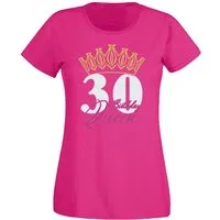 G-graphics T-Shirt 30 – Birthday Queen Slim-fit Damen T-Shirt mit Motiv zum Geburtstag