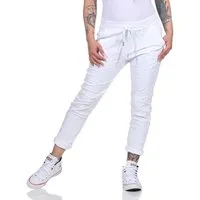 CLEO STYLE Jogginghose Damen Jogginghose 8115 36-40 Weiß