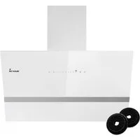 KKT KOLBE Wandhaube Dunstabzugshaube 80cm EASY8005WM RGBW Ambientebeleuchtung Abzugshaube / Schräghaube / 80cm / Weiß / Glas / LED / Smarte WiFi-App