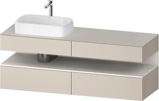Duravit Qatego Konsolenwaschtischunterbau wandhängend Taupe Matt 1600x550x600 mm - QA4777084910010 QA4777084910010