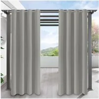 Jibenhome Outdoorvorhang Outdoor Vorhang Wetterfest mit Ösen, Sonnenschutz & Sichtschutz (2 St), Outdoor Gardinen Wasserdicht für Terrasse, Balkon, Pavillon
