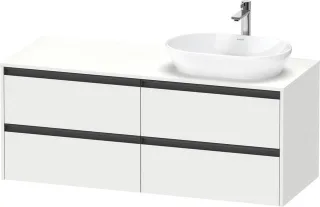 Duravit Ketho.2 Konsolenwaschtischunterbau wandhängend Weiß Matt 1400x550x568 mm - K24898R18180000 K24898R18180000