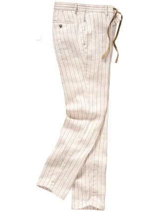 Mey & Edlich Herren Costa-Brava-Chino Weiß 52 % Leinen, 42 % Baumwolle, 5 % Polyester, 1 % Polyamid