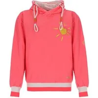 Wattlöper Kapuzenpullover 80804 Damen Sweathoody Hoodie-Pullover Frottee-Herz & Moin-Schriftzug Innen abgesetzte Kapuze mit Allover-Anker-Print & Kängurutasche