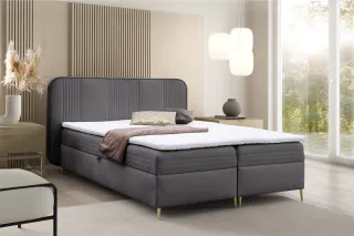 Boxspringbett Schlafzimmerbett ALIZE 120x200cm Stoff Fresh Grafit