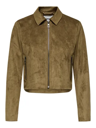 ONLY - ONLTULIP FAUX SUEDE ZIP JACKET OTW cognac - Gr. - XS