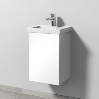 Sanipa 3way Waschtischunterbau zu Villeroy & Boch Subway 3.0 Waschtisch mit 1 Tür, Weiß-Glanz SF84078