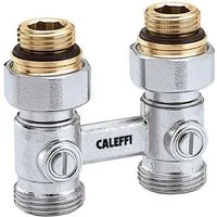 Caleffi Heizkörperthermostat Caleffi Hahnblock 1/2" x 3/4" Durchgang Doppel Heizkörper Anschluß