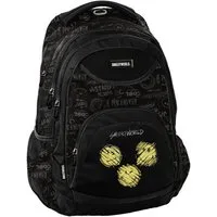 PASO Schulrucksack, Smiley – Schulrucksack Jugendliche – Schwarz, Weiß