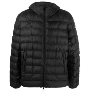 Diesel schlichte schwarze wattierte Kapuzenjacke