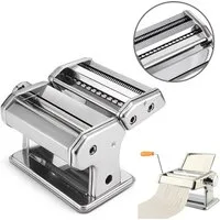 Clanmacy Nudelmaschine Edelstahl Pasta Maker, 7 Einstellbare Dicke, Pastamaschine