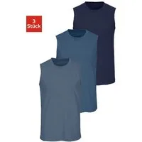 H.I.S Muscleshirt, Unterziehshirt, Unterhemd für Herren (3er-Pack) unifarben, Rundhalsausschnitt, aus Baumwolle