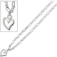 JOBO Fußkette, Herz 925 Silber