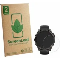 ScreenLeaf Displayschutzfolie Schutzfolie für Garmin Fenix 8 AMOLED (47 mm), 2 Stück, Displayschutz Schutz Folie Klar Transparent