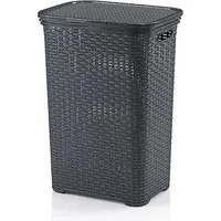 kela Wäschebox Brasilia, Klappdeckel, 60 L, Flecht-Look, flexibel einsetzbar, 2 Tragegriffe