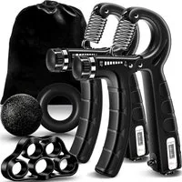 SURFOU Handmuskeltrainer Handtrainer Trainingsset, Griffkraft Trainer (5-St), Einstellbarer Widerstand 5-60kg mit Trainingsring & Griffball