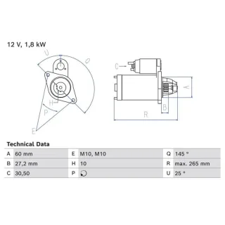Bosch Anlasser 1,8 kW Mercedes 0986024820