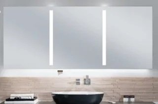 Sanipa LED Lichtspiegel variabel mit Waschtisch-Beleuchtung, (Reflection) LS7119Z 765x600-2000x40mm, LS7119Z