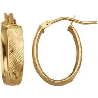 Firetti Paar Creolen Schmuck Geschenk Gold 375 Ohrschmuck Ohrringe Struktur
