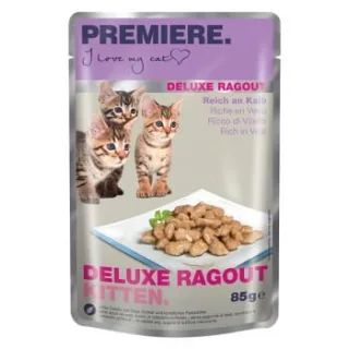 PREMIERE Deluxe Ragout Nassfutter Kitten Reich an Kalb 44x85 g