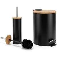 LikeKa Badaccessoire-Set 2 teilig Toilettenbürste und Kosmetikeimer matt mit Absenkautomatik