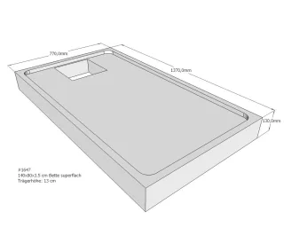 Neuesbad Wannenträger für Bette superflach 140x80x3,5 SD22738