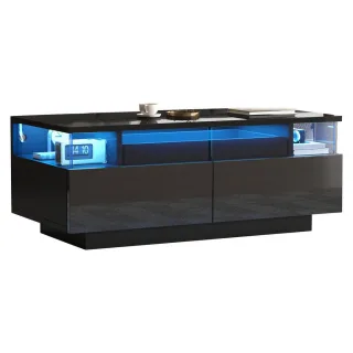 Flieks Couchtisch, Schwarz, Holz, 49x13.97x106.05 cm, Wohnzimmer, Wohnzimmertische, Couchtische