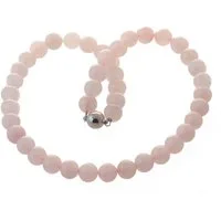 Bella Carina Perlenkette Kette mit Rosenquarz Perlen 10 mm, Rosenquarz 10 mm