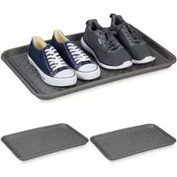relaxdays Schuhabtropfschale 3er Set Schuhabtropfschale 60 x 40 cm