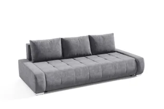 Sofa 3-Sitzer mit Schlaffunktion VOGAR Stoff Aston Dunkelgrau