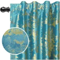 LMaxhome Gardine Samt Vorhänge 2er Set, Verdunkelung mit Goldmuster, Thermovorhang, blickdicht, 260 g/m² Polyester-Samt mit Funktionsband für Wohn- & Schlafzimmer