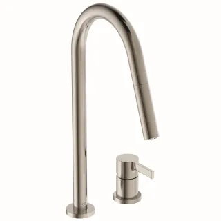 Ideal Standard 2-Loch-Küchenarmatur Gusto Ausladung 240mm 2F-Brause Silver Storm, BD424GN BD424GN