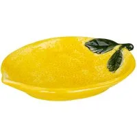 Levandeo® Dekoteller, Teller Zitrone Keramik 21cm ZItronenschale Sommer Obst Dekoschale