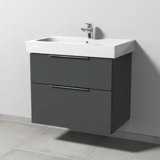 Sanipa 3way Waschtischunterbau zu Geberit iCon Waschtisch mit 2 Auszügen, Anthrazit-Matt UM65122