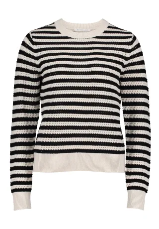 Betty & Co - Strickpullover weiß/schwarz - Gr. - 46