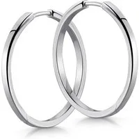 Materia Paar Creolen Damen Silber klassisch Ø26mm SO-428, 925 Sterling Silber, rhodiniert