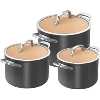 NINJA Topf-Set CW93000DE Premium - Keramik-Topfset - grau, Aluminium