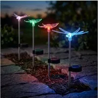 GLOBO LIGHTING LED Solarleuchte, LED-Leuchtmittel fest verbaut, Farbwechsel, Solarlampe Schmetterling Gartenbeleuchtung Licht Beleuchtung