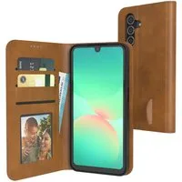 EAZY CASE Handyhülle Business Handytasche Samsung Galaxy A26 5G 6,7 Zoll, Flipcase mit Sichtfenster für Foto Klapp Hülle Kartenetui Hellbraun