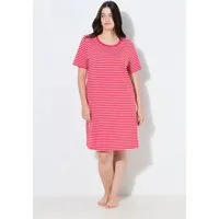 Ulla Popken Bigshirt Bigshirt Ringel Rundhals Halbarm Biobaumwolle