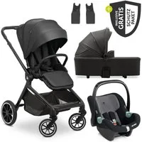Hauck Kombi-Kinderwagen Move N Care Trio Set - Black, 3in1 Kinderwagen Buggy mit Babywanne, Babyschale, Sportsitz & Zubehör