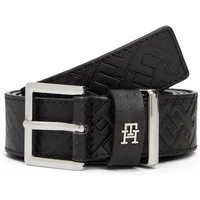 Tommy Hilfiger Ledergürtel TH SQUARE MONO mit TH-Monogramm, Breite: 3 cm