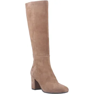 Hush Puppies Oprah Damen Wildlederstiefel in Mokkafarben mit hohem Absatz
