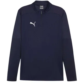 Puma - "TeamFinal" Fleece-Oberteil für Herren, mit kurzem Reißverschluss, Training (Marine)