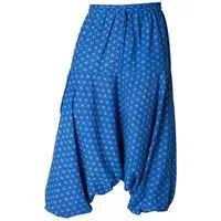 PANASIAM Haremshose Aladinhose Geometrix Haremshose aus 100% grob gewebter Baumwolle mit japanischen Mustern bedruckt Damen Pumphose bequeme Freizeithose