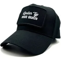 Herzbotschaft Baseball Cap Schirmmütze mit Spruch auf Patch Geiler Typ mit Glatze One Size durch verstellbaren Klip-Verschluss