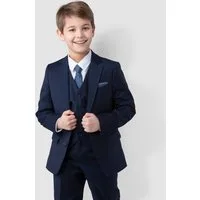 SANDER STELLAN Kinderanzug Luxuriöser Jungen Anzug, Kommunionanzug, 6-teilig, in Dunkelblau festlich, elegant