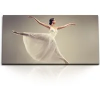 Sinus Art Leinwandbild Kunstdruck Bilder 120x60cm Ballerina Ballett junge Tänzerin Klassik, (1 St)